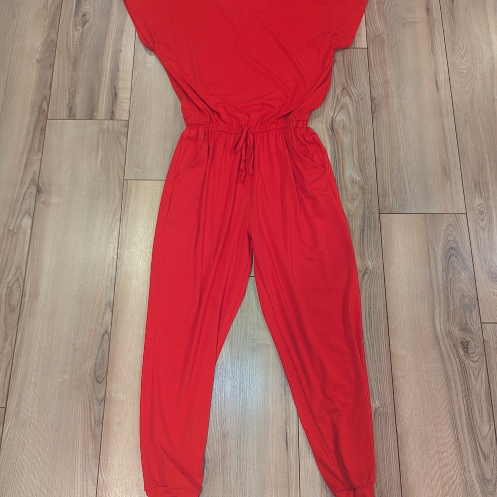 Women's Red Jumpsuit - Picture 1 of 5